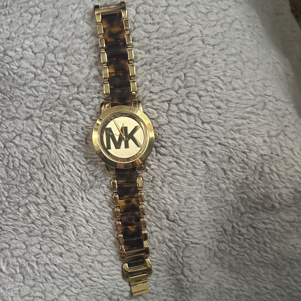 Michael Kors Gold and Brown Tortoise Watch